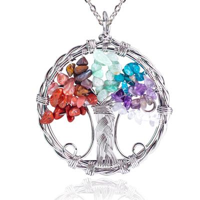 China 2.6*2.2inch/6.6*5.2cm Chakra Gemstone Necklace Release Anxiety for sale