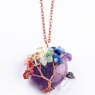 China Release Anxiety Chakra Tree Necklace Pendant 1.96*1.57inch/5*4cm for sale