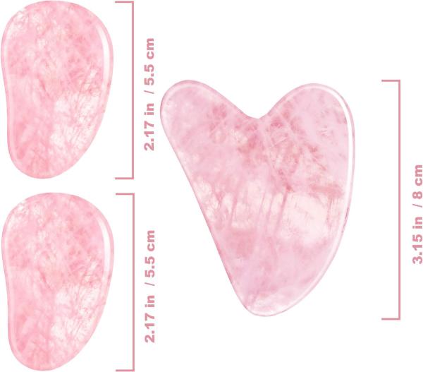 Quality Polished Smooth Crystal Rose Quartz Gua Sha Board Jade Face Stone For Anti Aging for sale