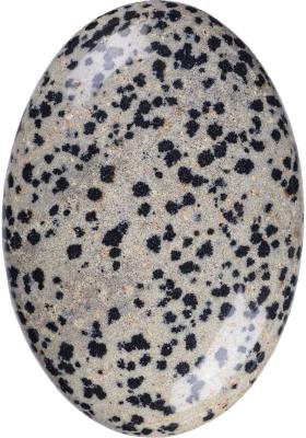 China Natural Polished Dalmatian Jasper Palm Stone Oval Shaped Dalmatian Crystal Energy Stone for Buildings Decoration for sale