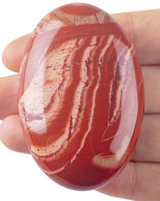 China Natural Red Jasper Palm Stone Healing Polished Pocket Red Jasper Rock Stones Irregular Worry Stone Anxiety Releasing for sale