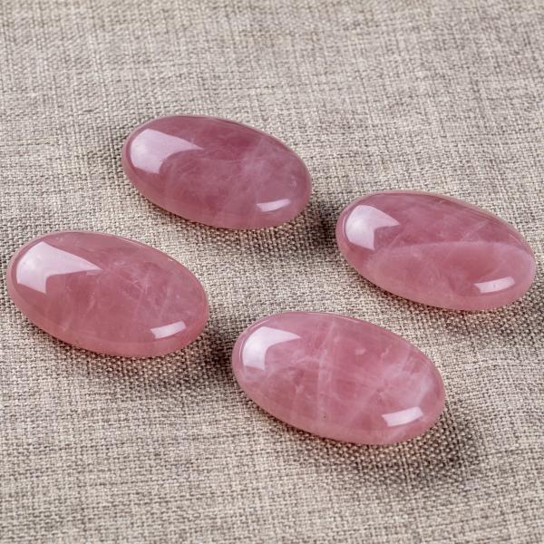 Quality Natural Fashion Rose Quartz Palm Stone For Anxiety Releasing for sale
