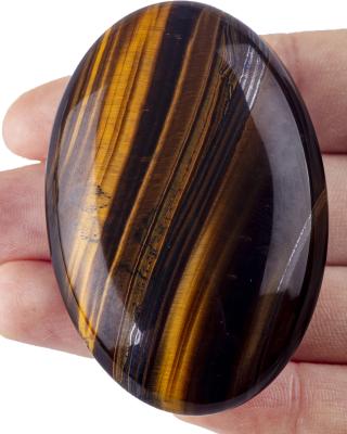 China Natural Tiger's Eye Palm Stone Healing Polished Pocket Tiger's Eye Rock Stones Irregular Worry Stone Anxiety Releasing for sale