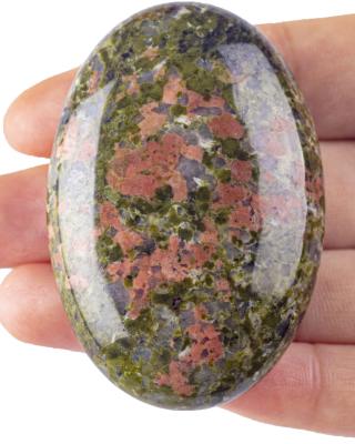 Китай OEM ODM Юнисексный драгоценный камень Унакит пальмовый камень для ювелирных изделий DIY продается