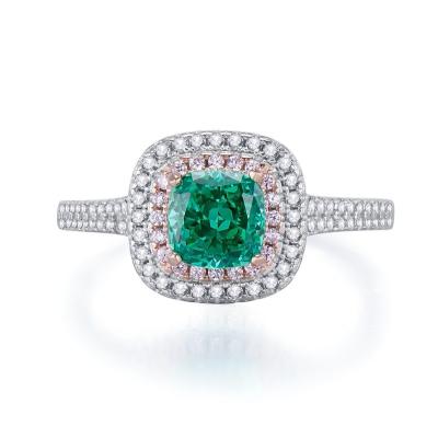 中国 緑色の四角形 宝石 ジルコン 結婚指輪 女性用 販売のため