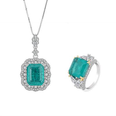 Китай Циркон квадратный драгоценный камень ожерелье подвесный кольцо набор для подарка на день рождения продается