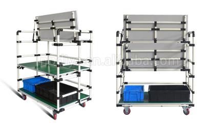 China Lean Pipe Metal Work Cart , Automobile Workshop Tool Cart High Performance for sale