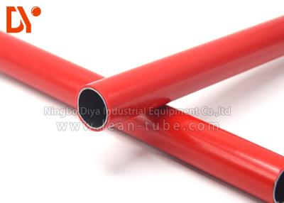 China PE Surface Plastic Coated Steel Tube Recycling Red Color 4 Meter Length for sale