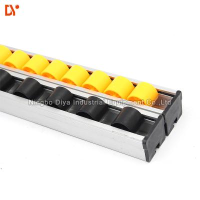 China Flow Rail Roller Track Conveyor , PP / ABS Gravity Roller Track 28mm x 25mm for sale