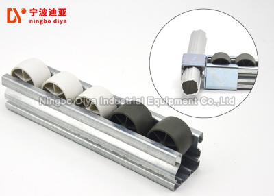 China ABS / PP Curved Sliding Roller Track Customized Length With Plastic Wheel for sale