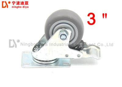 China 3 Inch Tpr Rubber Industrial Caster Wheels Swivel Lock Damping Casters for sale