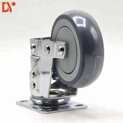 China 6 Inch Heavy Duty Swivel Industrial Caster Wheels Plate Silent Pu à venda