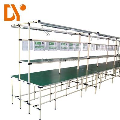 China Inclined Tubular Anti Static Workbench Industrial Assembly Line for sale