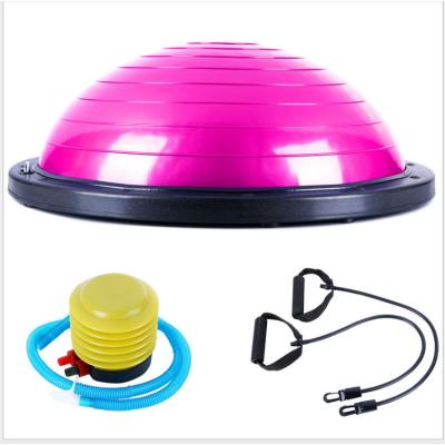 China Gym fitness cheap price PVC Exercise Stability Half Pilates Yoga Ball with pump for sale