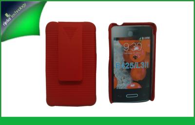 中国 PC の Kickstand のスリップ防止赤い電話は LG のためにコンボ携帯電話のホルスターを包装します 販売のため
