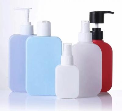 China Square HDPE Cosmetic Packaging Plastic Shampoo Bottles With Lotion Pump for sale