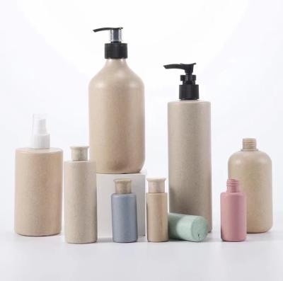 China Empty Wheat Straw Plastic Biodegradable Shampoo Bottle Custom Color for sale