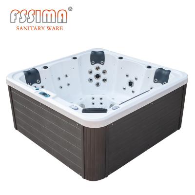 China Square Air Jets Massage Bathtub Easy Cleaning Outdoor SPA Pools Hot Tub For 5 Person for sale