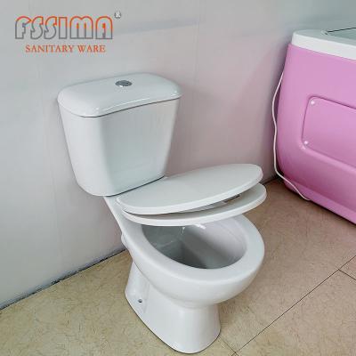 China Nuevo rubor P-Trap180mm Tow Piece Toilet del doble de Francia Stander en venta