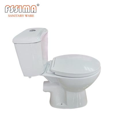 China Sanitary France Two Piece WC Complete Cuvette P Trap Floor Mount Toilet for sale