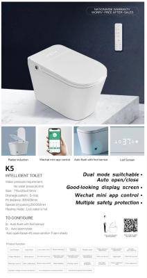 China One Piece Intelligent Toilet Health Bathroom Hotel Sensor Flushing 3.0L-6L for sale