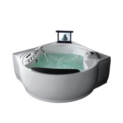 China Air Bubble Massage Bathtubs Two Person Corner Jacuzzi Tub With TV 1810x890 for sale