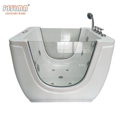 China Ozone Pink Baby Spa Bathtub Freestanding Indoor With Air Bubble 860mm for sale