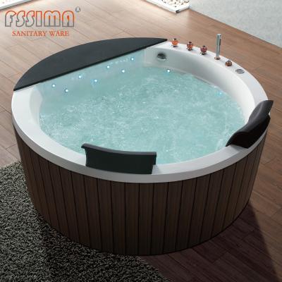 China 1700mm Freestanding Jetted Bathtub For 2 Round Stand Alone Tub Hot Small for sale