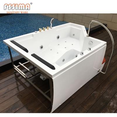 China Outdoor Luxury Freestanding Hot Tub With Air Jets Acrylic White Portable for sale