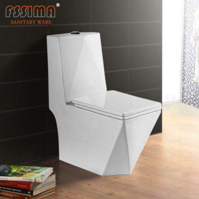 China Floor Mounted Conjoined Toilet Concealed cistern Diamond Shaped single Piece for sale
