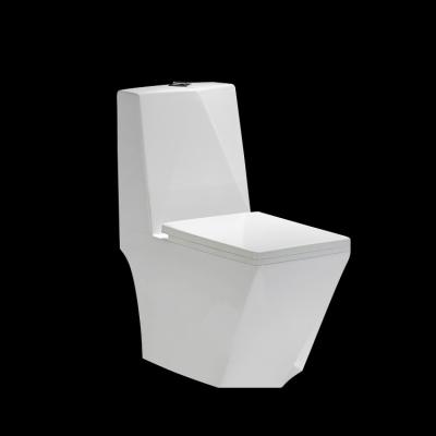 China Diamond Shape Conjoined Toilet  Wc White Ceramic 680x375x830mm for sale