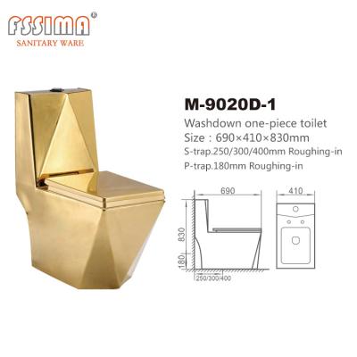 China Luxury Vintage Ceramic Conjoined Toilet Two Piece Golden Bowl Color Bathroom Sink Seat for sale