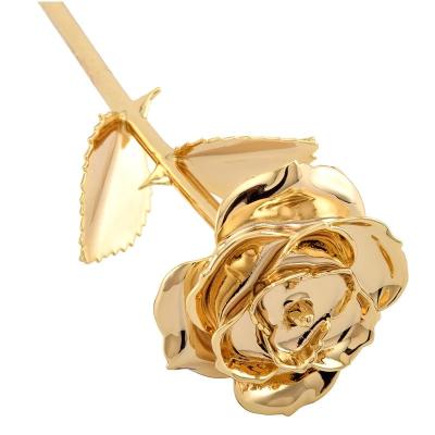 China 24k Gold Rose preserved rose  in Gift Box with Clear Display Stand Best Gift Wholesale rose gift for lover for sale
