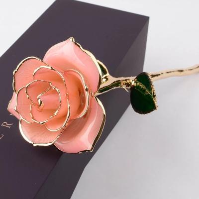 China Valentine's Day Mother's Day Gift Of Real Rose Dipped In Gold New Arrival 24K Gold Plating Roses for sale