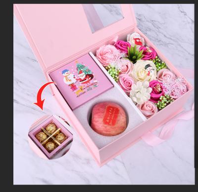China Christmas Gift Soap Rose Artificial Flower Gift Box For Family rose love forever for sale