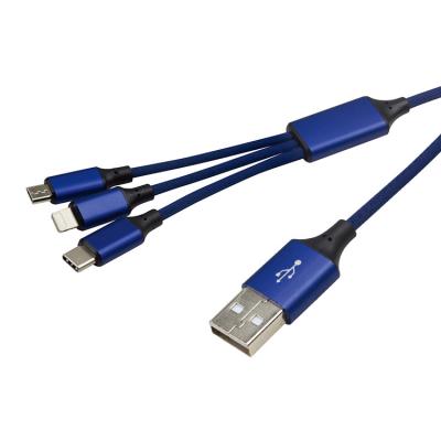 China Gold / Nickel Plated 3 In 1 Usb Data And Charging Cable for sale