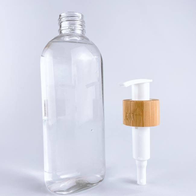 24/410 white head bamboo left-right lock wooden lotion pump