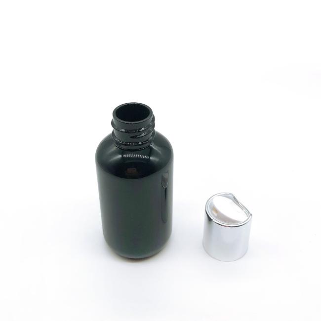 24/410 shiny silver aluminum disc top cap with white top