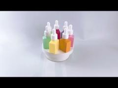 Luxo cosmético geado do soro da cor da garrafa do conta-gotas do quadrado 15ml bolinho de amêndoa de vidro