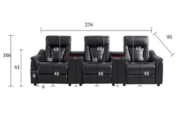 Quality BN Cinema Leather Sofa Electric Functional Sofa Multi-Function Slot Control Sofa for sale