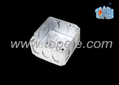 China Galvanized Steel Electrical Boxes And Covers / 4 Inch Square Conduit Boxes with Knockouts for sale