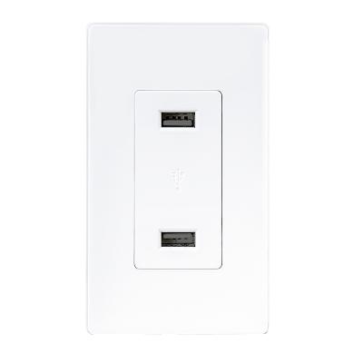 China LD-U001 4.2A Smart High Speed USB Charger Outlet , 2 USB Ports with 2 Wall Plates for sale