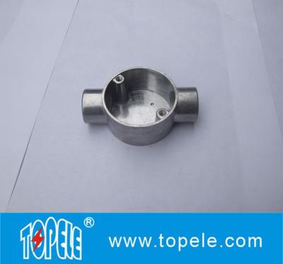 China TOPELE 20mm / 25mm BS4568 / BS31 Electrical Two Way Circular Angle Aluminum Junction Box, Electrical Conduit Fittings for sale