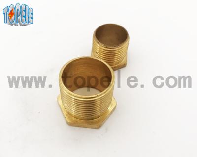 China Brass Flex Metal Conduit Fittings Long / Short Male Threaded Hexagon Bush for sale