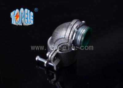 China Flexible Conduit and Fittings Metal Zinc Squeeze Angle Connectors / 90 Degree Steel Squeeze Connector for sale