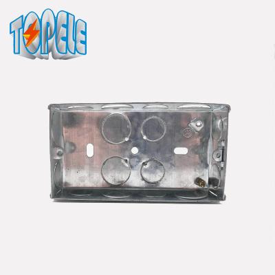 China 0.6mm Bs4662 2 Gang 25mm Metal Flush Box Steel for sale