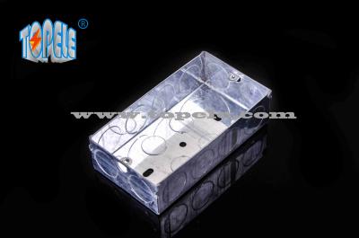 China BS4568 Steel Two Gang GI Electrical Boxes And Covers For Metal Outlet Devices for sale