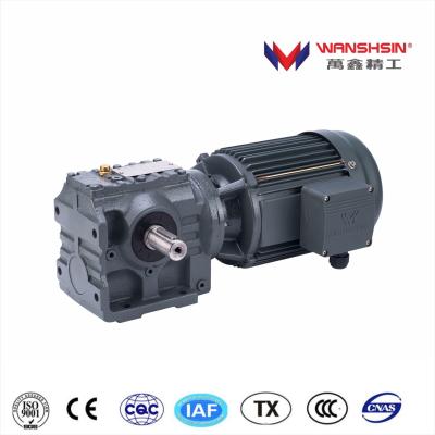 China Wanshsin Grey K Series Helical Transmission Speed Reducer Spur Electric Bevel Gear Motor for Logistics for sale