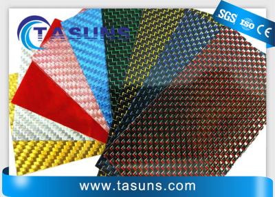 China Colored High Glossy Kevlar Carbon Fibre Adhesive Sheet 500mm for sale