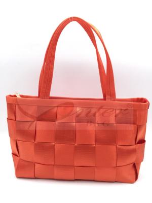 China Orange Webbing Travel Nylon Tote Bags Multi Function Big Volume 210D Lining for sale